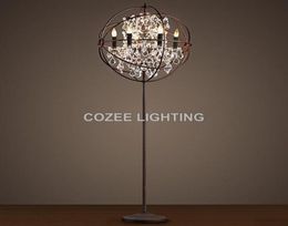 Floor Lamps Vintage Crystal Lamp Standing Lighting LED Orb Cristal Light Indoor Home Restaurant Living And Dining Room3973230