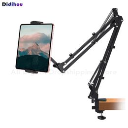 Upgraded Metal Desktop Tablet Holder Long Arm Tablet Stand Clips Bed Desk Lazy Phone Holder Bracket Support 240229