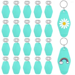 Keychains 100Pcs Blue El Motel Keychain Bulk Plastic Sublimation Blank Vintage Rhombus Key Tags Double Sided