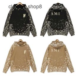 New Autumn Amiiri Winter Hoodie and Sweatshirt Sweat Cashew Print Fried Street Casual Loose Stars Hooded Men's Women's Same Sweater Coat HGPV