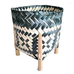 Plates Hand-Woven Straw Flower Basket Household Storage Creative Vase Japanese-Style Dried Barley W/ Tripod