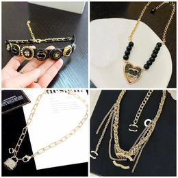 Pendant Necklaces 2024 Heart Diamond Necklace Designer Women Choker Birthday Gift Brand Pearl 18K Gold Plated Premium Jewellery