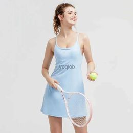 Active Dresses Womens Quick-Drying Breathable Tennis Dresses Yoga Clothing Fitness Casual Sports Golf Badminton Running Dress With PadsL2403