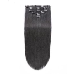 100g Mongolian Clip Ins Human Hair 8 PiecesSet Brazilian Remy Straight Hair Clip In Human Hair Extensions3808462