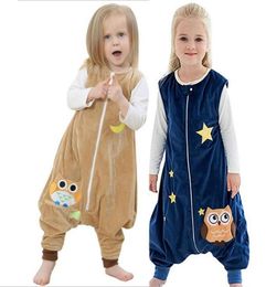 Jumpsuits Toddler Cartoon Clothes Spring Autumn Sleeping Bag Flannel Baby Girl Pyjamas Boys Sleep 2 4 6 Years 2109105352594