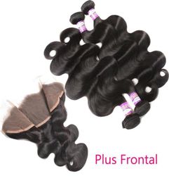 9A Brazilian Body Wave Lace Frontal Closure With Bundles Brazilian Virgin Hair Lace Frontal Closure With Baby Hair 13x4 Human Hair2495737