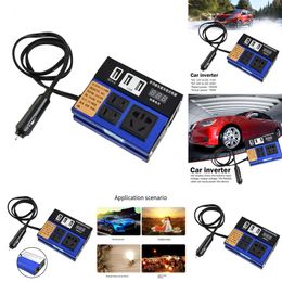 New Car Vehicle Dc12v 24V To Dc110v 220V USB Power Universal Ports 4 Converter Inverter ABS Trip Multifunctional J3w1