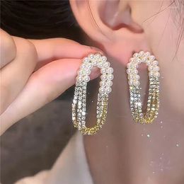 Dangle Earrings Korean Crystal Hanging For Girls Trendy Shiny Tassel Drop Women Fashion Pendant Accessories Party Jewelry Gift