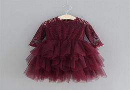 Vieeoease Girls Dress Fashion Knitting Lace Princess Party Dress 2020 Autumn Winter Long sleeve Kids Clothing DD06729766871611