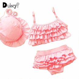 Swimwear Baby Girl Swimming Bikini 3pcs Sets Toddler Bathing Suit Infant Swimming Suits Baby Bath Tub Set Baby SwimWear Toddler Swimsuits