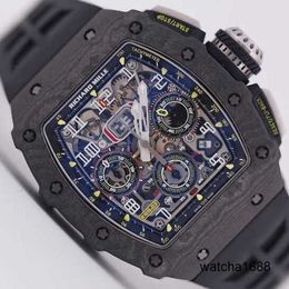 Brand Watch Grestest Wrist Watches RM Wristwatch Rm11-03 Series Black Knight Ntpt Carbon Fibre Timing Machine Swiss Famous RM1103 Chronograph