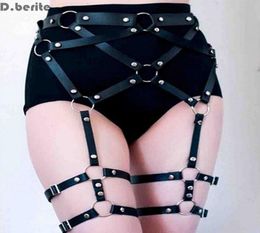 WholeFashion Women Harness Body Belts Sexy Garters Bondage Belt Punk Strap Band From Waist To Leg Adjustable Suspender Straps3419554