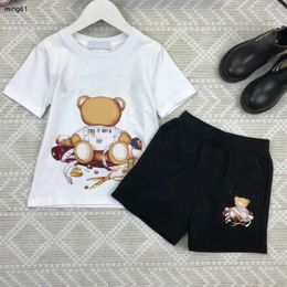 Brand baby tracksuits kids Short sleeved suit Size 110-160 CM Summer two-piece set child Brown Bear t shirt and shorts 24Mar