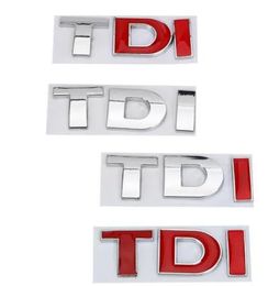 TDI Emblems Badges for VW Golf JETTA PASSAT MK4 MK5 MK6 TDI Logo Turbo Direct Injection Reflective Car Sticker 3D Metal Decal