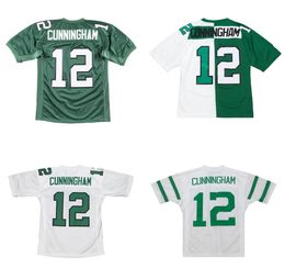 Stitched football Jersey 12 Cunningham 1990 green white mesh retro Rugby jerseys Men Women and Youth S-6XL