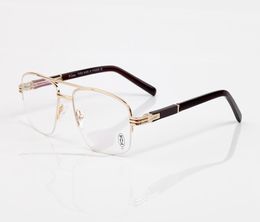 luxury buffalo horn eyeglasses brand designer optical glasses gold metal half frame lunette designer men women clear lens oculos G9593390