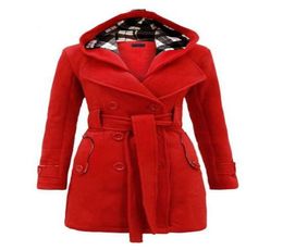 Whole LOHILL 2017 New Womens Fashion Woolen Double Breasted Pea Coat Casual Hoodie Winter Warm Jacket6602209