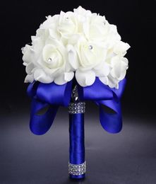 Gorgeous Handmade Flowers Bridal Bouquets Artificial Wedding Bouquet Crystal Sparkle 2020 New Rose buque de noiva30702774826002