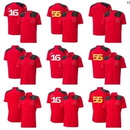 Men's T-shirts Mens and Womens 2023 F1 Team T-shirt Polo Suit Four Seasons Formula One Red Racing Suit Official Custom Fxdn