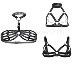 Women039s Leather Top Bra Belt Belt Belt Body Sexy Chest Cage Crop Punk Wild 538794919