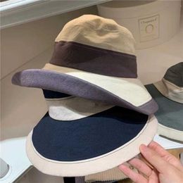 Wide Brim Hats Bucket Hats Designer Luxury Fisherman Hat Korean Big Brim Fashion Brand Bucket Hat Casual % Cotton High Qualtiy Women Panama Cap J240305