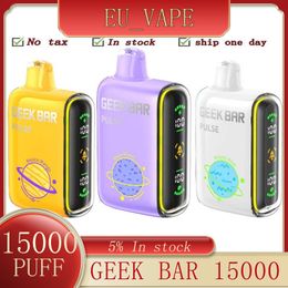 Geek Bar 15000 Puff Do jednorazowe pióro Vape 5% poziom 16 ml Prefilled 650 mAh akumulator do ładowania 17 Smaki 15K Puffs Vapes Kit Geek Bar 15k