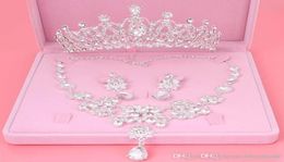 Engagement Women Jewellery Set Noble Shiny Crown Tiara Necklace Earrings Wedding Bridal Jewellery Custome Decoration Accessor8502302