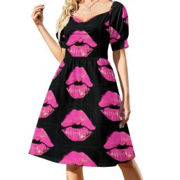 Dress New Luscious Lips Sleeveless Dress dresses summer Women's evening dress dresses for woman long dress women