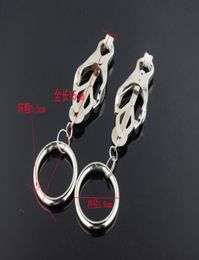 Stainless steel Bondage Gear Hard Clover Nipple Clamps with O Ring Clips Fetish Games Sex Toys Adult Products for Women1615314
