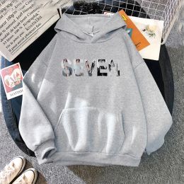 Sweatshirts JungKook Seven Hoodie Women/Men Harajuku Aesthetic Hoodies Unisex Autumn Winter Letter Print Seven Fleece Pullovers Sweatshirts