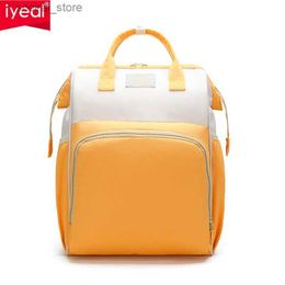 Diaper Bags New Mommy Bag Nylon Fashion Coloured Multi functional Maternal and Infant Bag for Storing Milk Outside Large Capacity BackpackL240305