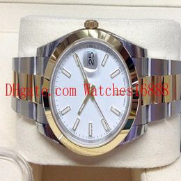 Mens Wrist Watche Datejust 41mm 126303 Bi Colour Men's Automatic Machinery Watch White Dial Stainless steel And Yellow gold M228h