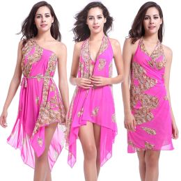 Cover-up 10 in 1 Multy Wear Underlay Strech Mesh Dress Beaching Outfit Pareo Cover Ups Women Convertible Sarong Infinite Magic Beach Wear