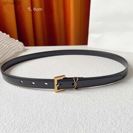 Belts Designer Belts Classic Head Layer Calfskin Square Copper Buckle Fashion Belt Width 2.0cm 3.0cm Exquisite 240305