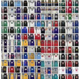 الرجعية مايكل خياطة كرة السلة الفانيلة ايفرسون Pippen Rodman McGrady Garnett Malone Mutombo Bibby Stockton Kemp Payton Barkley Nash Vince Carter Jersey