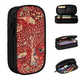 Antique Persian Rug Bird Tree Flower Pencil Case Boho Bohemian Floral Pouch Pen Holder Big Capacity Bag School Stationery