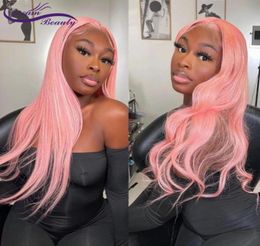 OrangeGreyBlueGreenPink Long Straight None Lace Front Wig Human Hair Pre Plucked Synthetic Wigs For Black Women Cosplay3211030