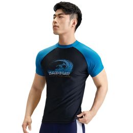 Swimwear SABOLAY New Men Rashguard Lycra Super Elastic T Shirt Surfing Diving Swim Sunscreen UV Quick Dry Swimwear Protect Swimsuit