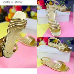 Sandals Golden Leather New Womens Summer Slippers Popular ShoesH2435