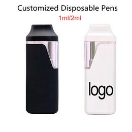 USA STOCK 1ml Disposable Vape Pen Empty Rechargeable Electronic Vape Starter Kits E Cigarettes 280mah Battery for Thick Oil Vaporizer Ceramic Coils Customized Logo