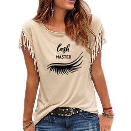 T-Shirts Eye lashes extensions T Shirt Eyes Lashes Lash Popular Tshirt Ladies Causal Tee Shirt Tassel Short Sleeve women tshirt tops