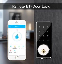 Smart Keyless Entry Deadbolt Digital Electronic Bluetooth Door with Keypad Auto Home touch screen Lock Y2004071326203