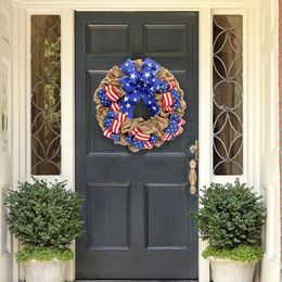 Decorative Flowers Patriotic Wreaths For Front Door Fourth Of July Independence Day Wreath Memorial