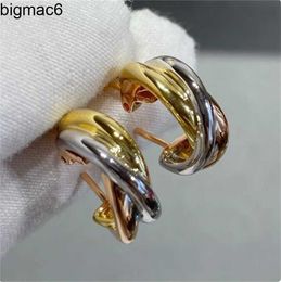 Stud Luxury Brand Silver color Trinity1 Earrings Womens Temperament Nail Ring Brand Party Premium Jewelry