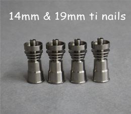 Titanium Domeless Nail GR2 14mm 19mm Joint Tools Male Female Carb Cap Dabber Grade 2 Ti Nails9930647