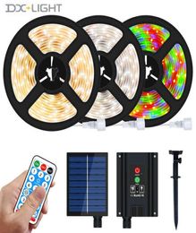 Solar LED Strip Light Lithium Battery Solar panels Remote Control Outdoor IP67 Waterproof Night Garden Lawn Atmosphere Lamp W220319910701