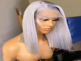 Synthetic Wigs Platinum Blonde SilkyStraight Preplucked Short Bob Lace Front Wig For Women 180 Density Baby Hair Glueless Cosplay7533249