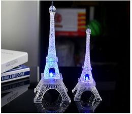 Romantic Valentine039s Day Gifts 7Color Changeable Eiffel Tower Led Night Lights Lamp Flash Lighting Toys Whole 7612967