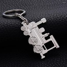 Keychains 10PCS Novelty Trinket Gift Fashion Locomotive Car Keychain Alloy Keyring Creative Charm Metal Key Holder Keyfobs Souvenirs J052