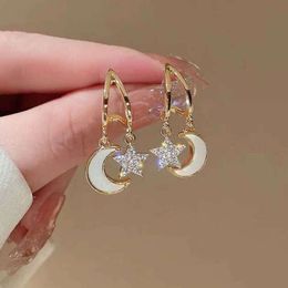 Stud 2024 New Fashion Trend Unique Design Elegant Delicate Zircon Shell Star Moon Earrings Women Jewelry Party Premium Gift Wholesale love pleasantly surprised.